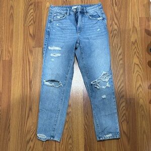 Garage Blue Distressed Boyfriend Jeans